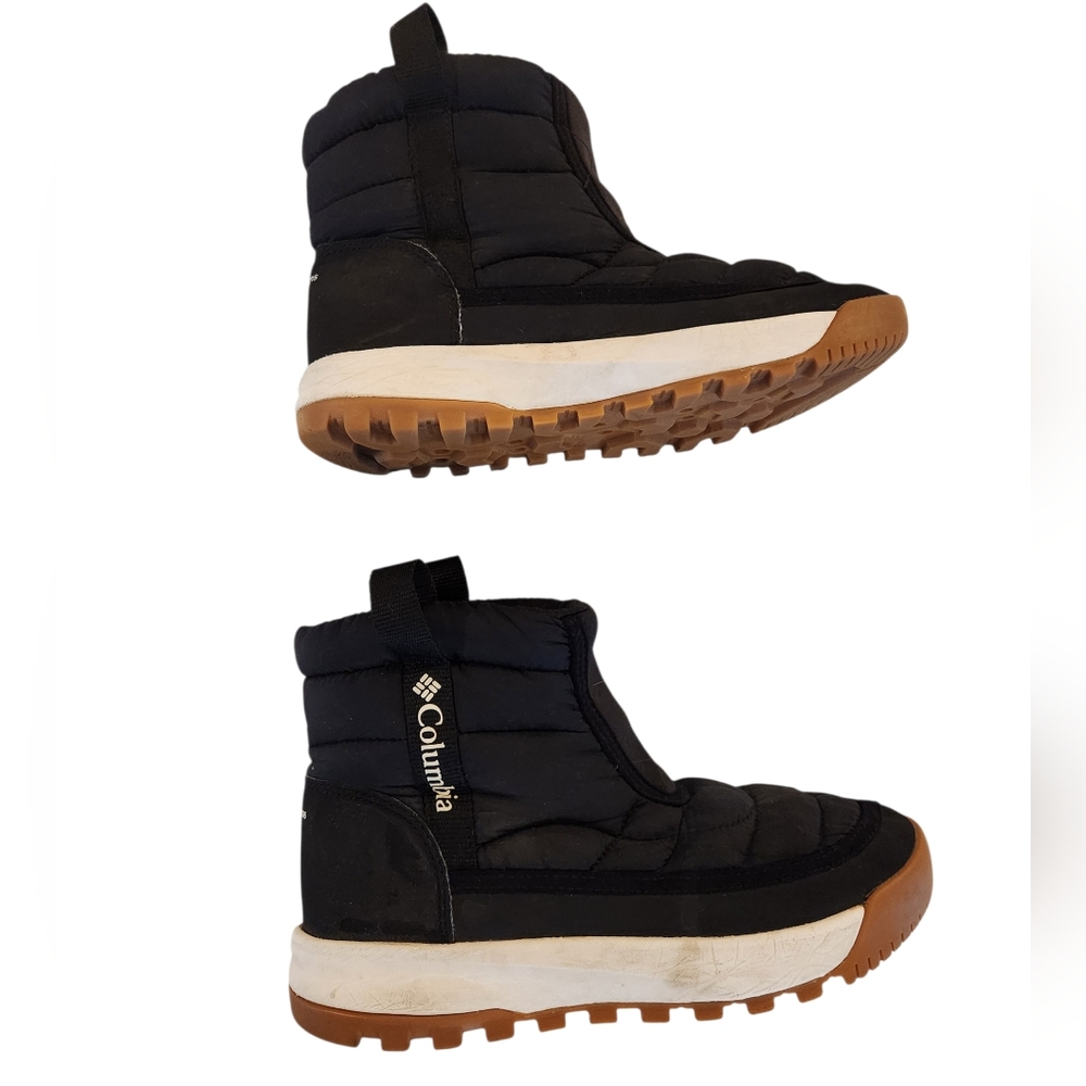 Columbia Snowtrot Mid Boot- Black, White & Brown - Unisex - Youth Size 5